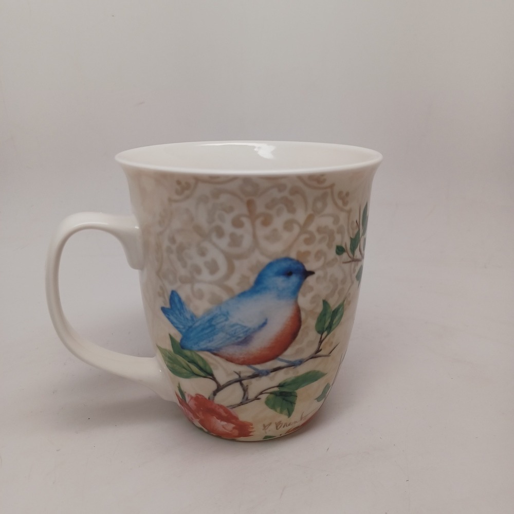Burton + Burton Paul Brent Bird Floral Ceramic Coffee Mug Microwave Dishwasher - Picture 5 of 8